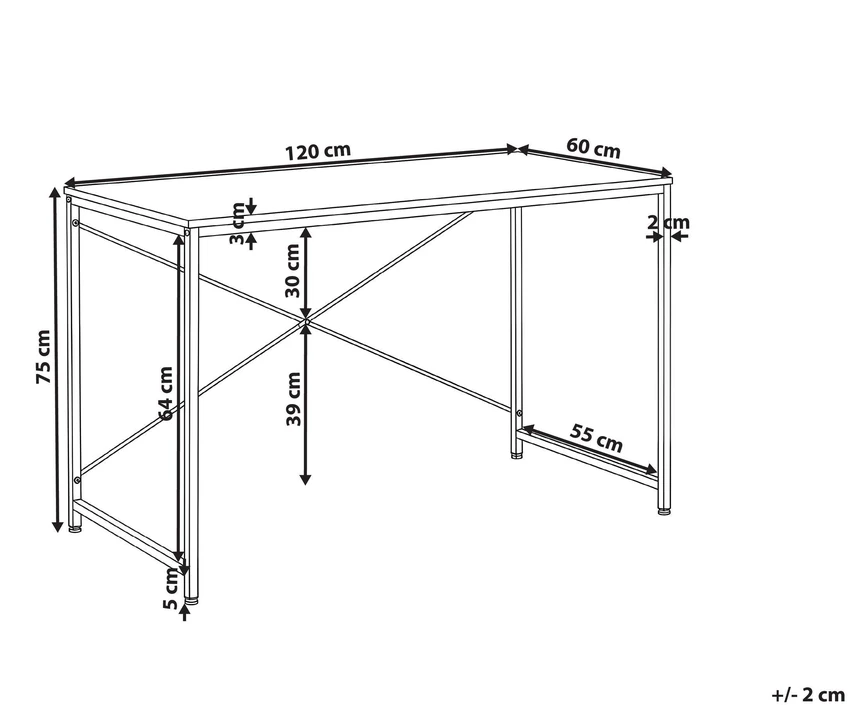 Beliani Rašomasis stalas ANDASTE baltas 120 cm 60 cm