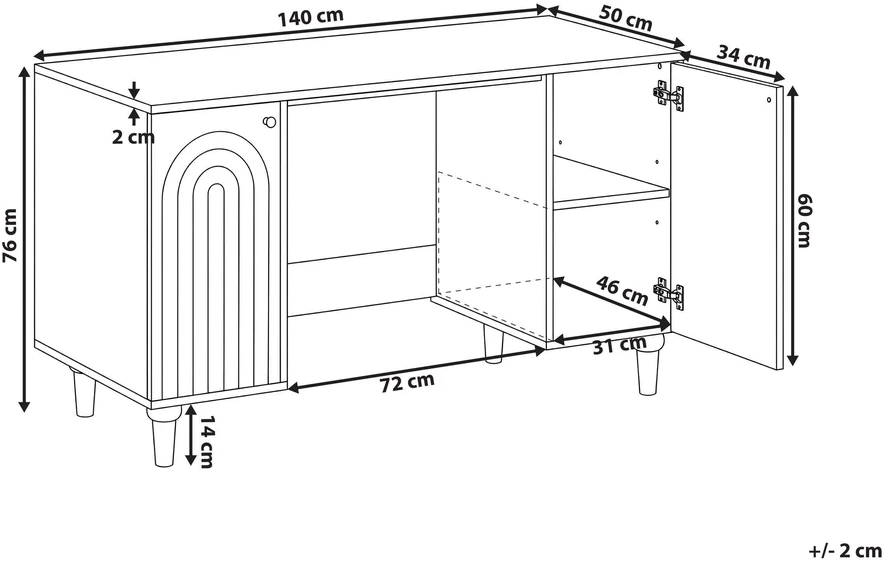 Beliani Rašomasis stalas ARVANI šviesiai smėlio spalvos 140 cm 50 cm