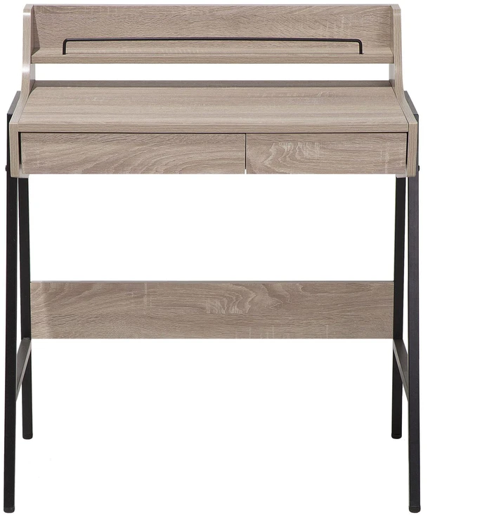 Beliani Rašomasis stalas BROXTON šviesiai rudas 77 cm 46 cm su stalčiais