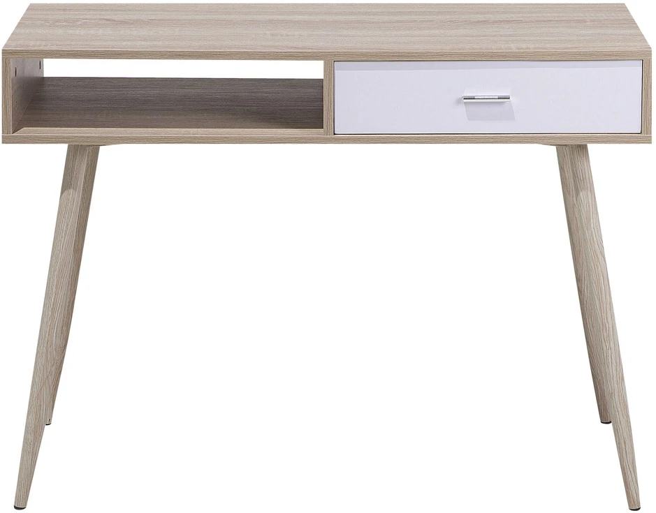 Beliani Rašomasis stalas DEORA, šviesiai rudas, 100 cm x 48 cm, su stalčiais