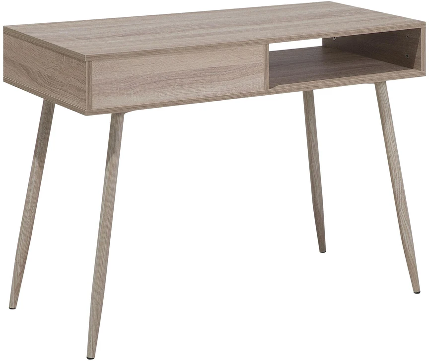 Beliani Rašomasis stalas DEORA, šviesiai rudas, 100 cm x 48 cm, su stalčiais