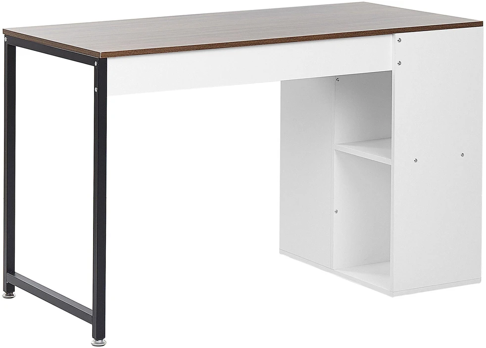 Beliani Rašomasis stalas DESE rudas/baltas 120 cm 60 cm