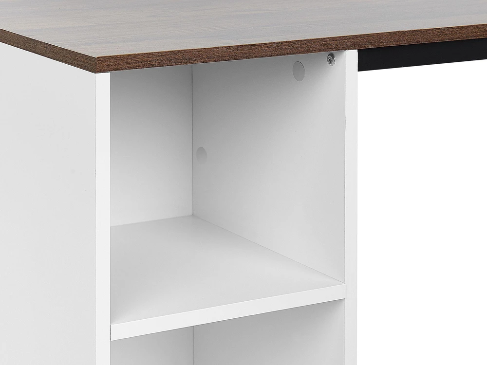 Beliani Rašomasis stalas DESE rudas/baltas 120 cm 60 cm
