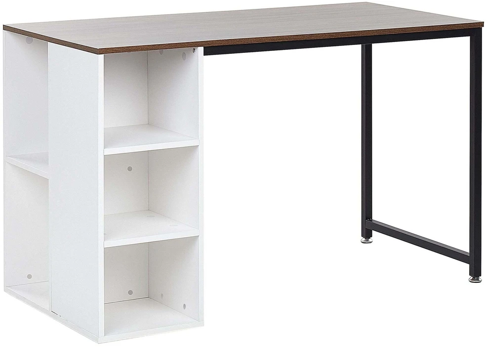 Beliani Rašomasis stalas DESE rudas/baltas 120 cm 60 cm