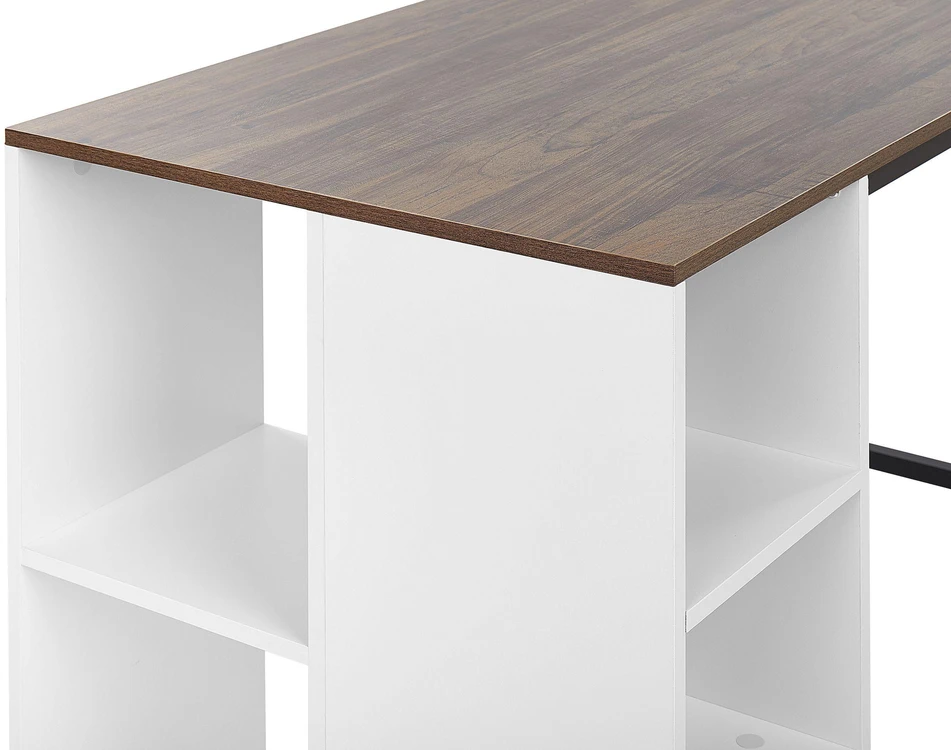 Beliani Rašomasis stalas DESE rudas/baltas 120 cm 60 cm