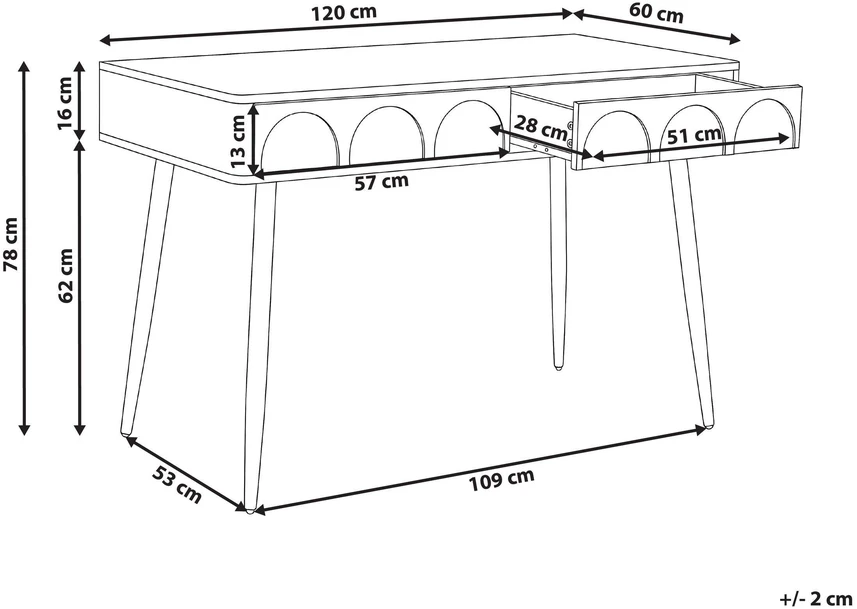 Beliani Rašomasis stalas ESLANE, baltas, 120 cm x 60 cm