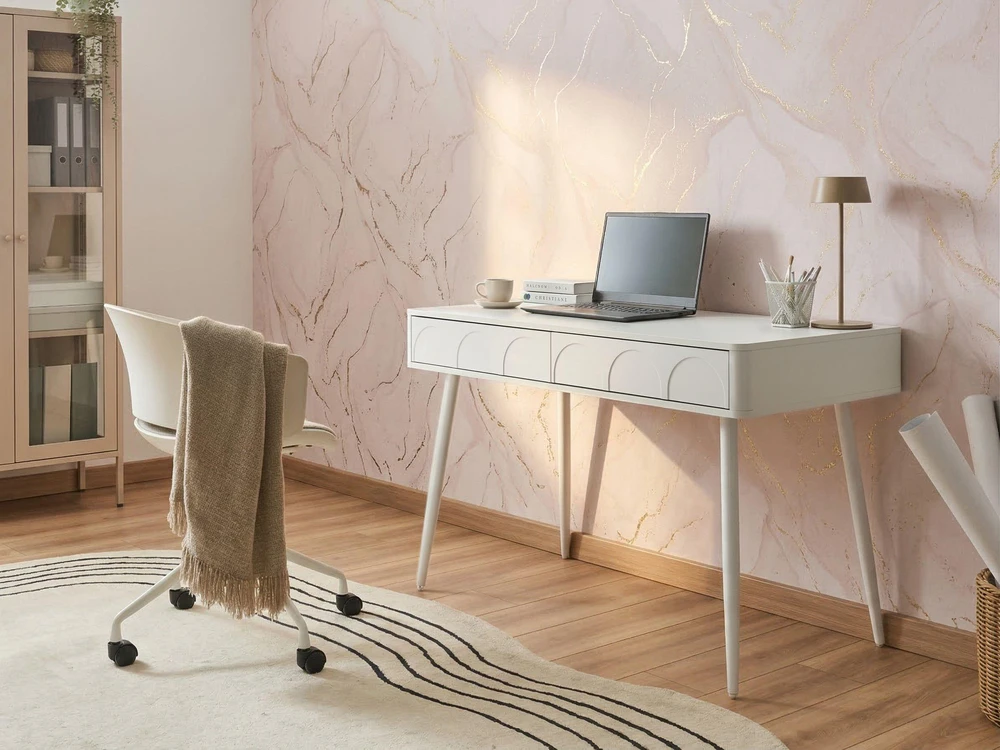 Beliani Rašomasis stalas ESLANE, baltas, 120 cm x 60 cm