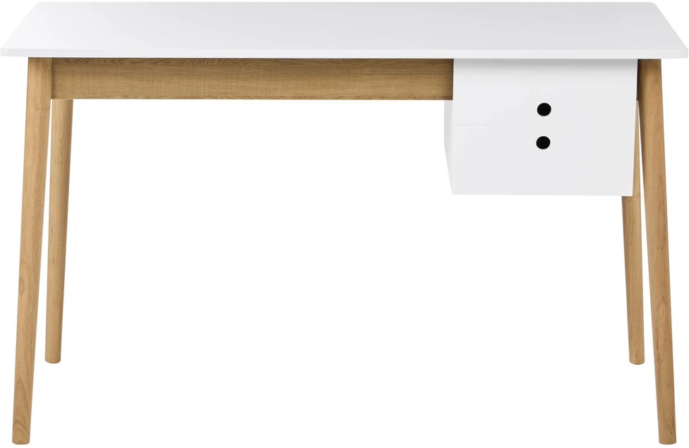 Beliani Rašomasis stalas FENESTRA šviesiai rudos / baltos spalvos 120 cm 50 cm