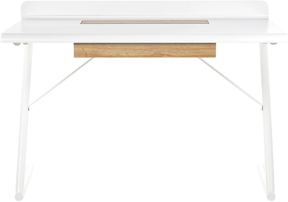 Beliani Rašomasis stalas FOCUS baltas 120 cm 60 cm su stalčiais
