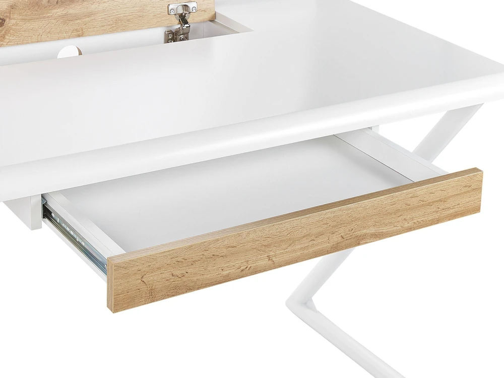 Beliani Rašomasis stalas FOCUS baltas 120 cm 60 cm su stalčiais