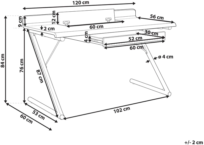 Beliani Rašomasis stalas FOCUS baltas 120 cm 60 cm su stalčiais