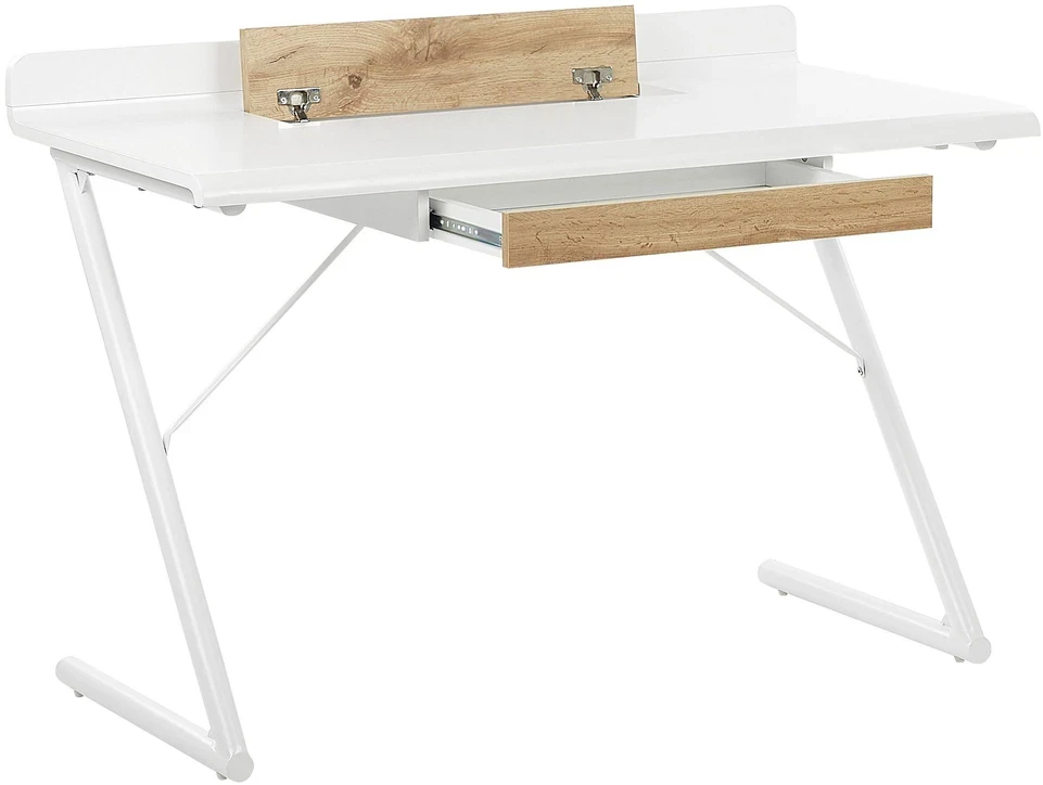 Beliani Rašomasis stalas FOCUS baltas 120 cm 60 cm su stalčiais