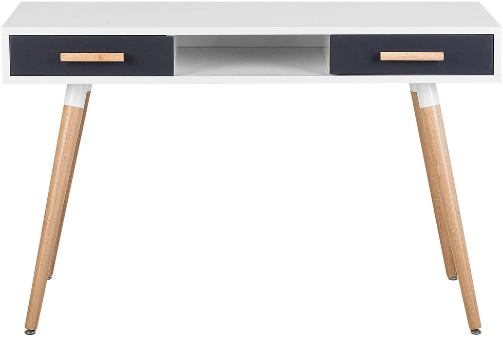 Beliani Rašomasis stalas FRISCO 120 × 45 cm su stalčiais, pilkas