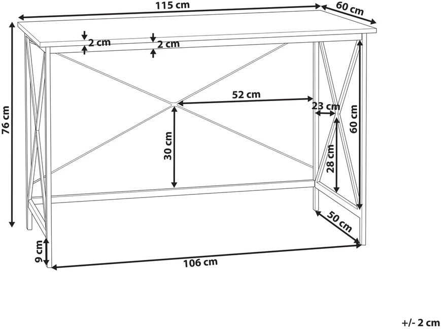Beliani Rašomasis stalas FUTON, tamsiai rudas, 115 cm x 60 cm