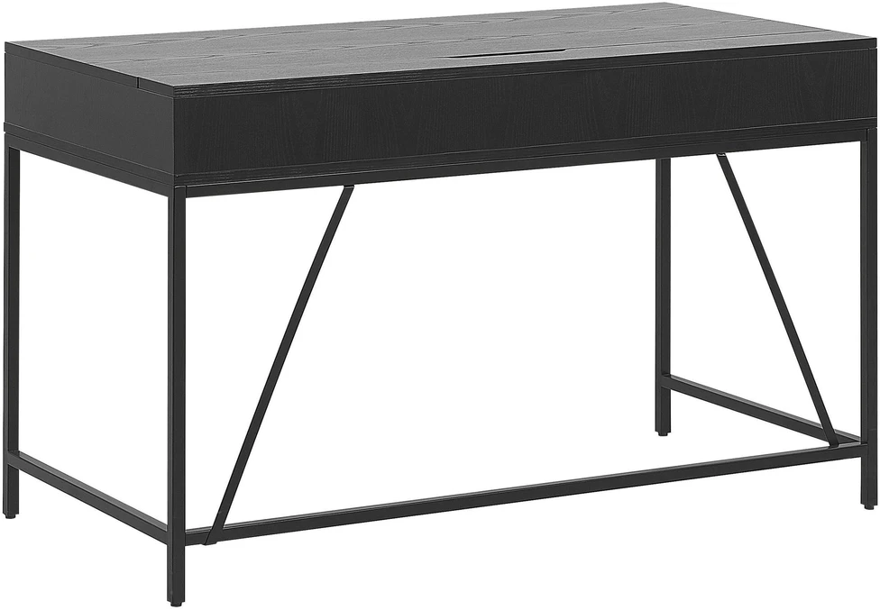 Beliani Rašomasis stalas JENA, juodas, 120x60 cm, su stalčiais