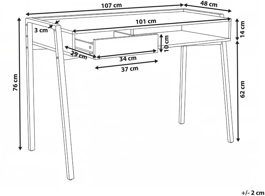 Beliani Rašomasis stalas KOFOTEN baltas 107 cm 48 cm