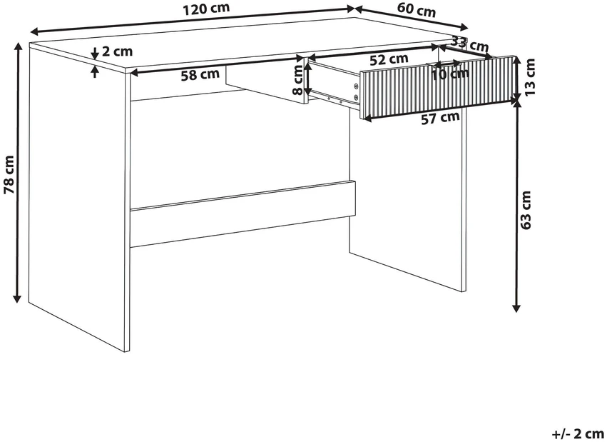 Beliani Rašomasis stalas LUTETIA baltas 120 cm 60 cm