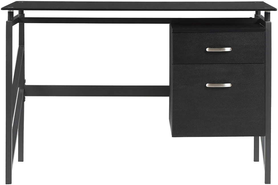 Beliani Rašomasis stalas MORITON, juodas, 117 cm x 57 cm, su stalčiais