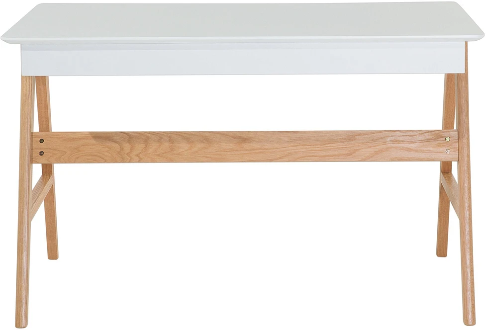Beliani Rašomasis stalas SHESLAY baltas 120 cm 70 cm su stalčiais