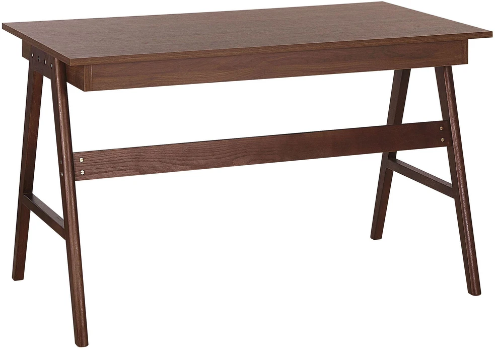 Beliani Rašomasis stalas SHESLAY, tamsiai rudas, 120 cm x 70 cm, su stalčiais