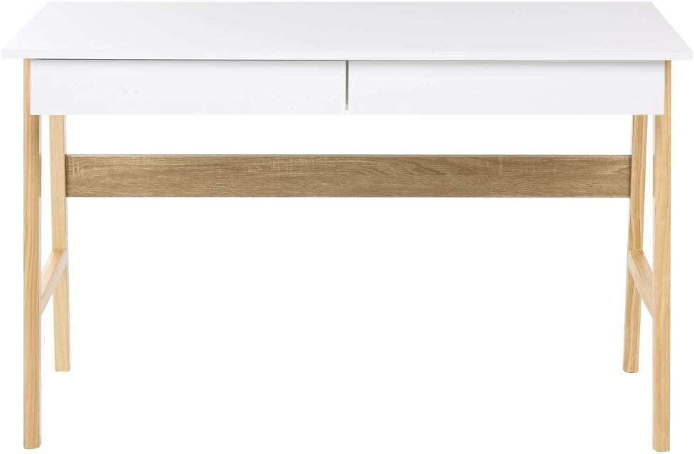 Beliani Rašomasis stalas THESLAY šviesiai rudos / baltos spalvos 120 cm 60 cm