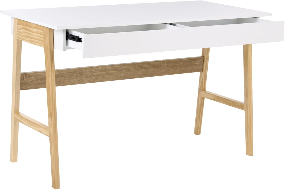 Beliani Rašomasis stalas THESLAY šviesiai rudos / baltos spalvos 120 cm 60 cm