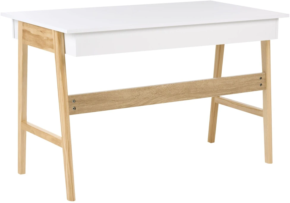 Beliani Rašomasis stalas THESLAY šviesiai rudos / baltos spalvos 120 cm 60 cm