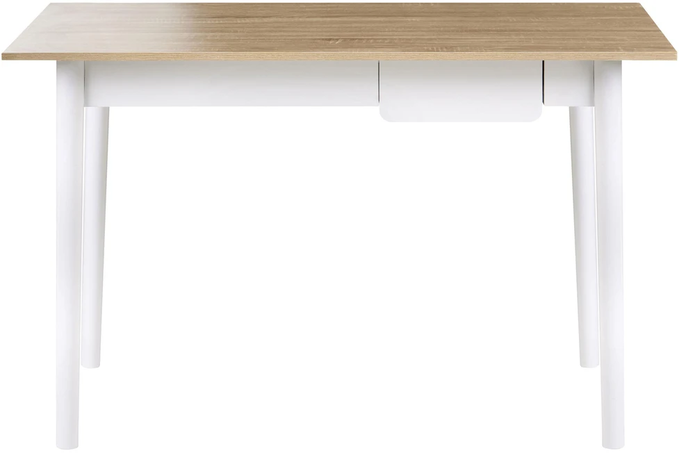 Beliani Rašomasis stalas VITRION šviesiai rudas/baltas 120 cm 60 cm