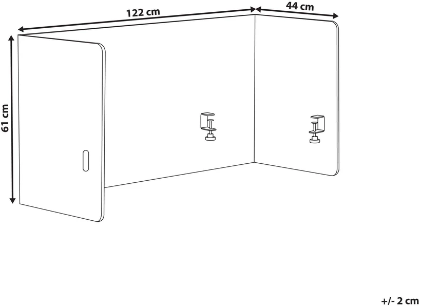 Beliani Rašomojo stalo pertvara SOLOA 210 x 61 cm pilka