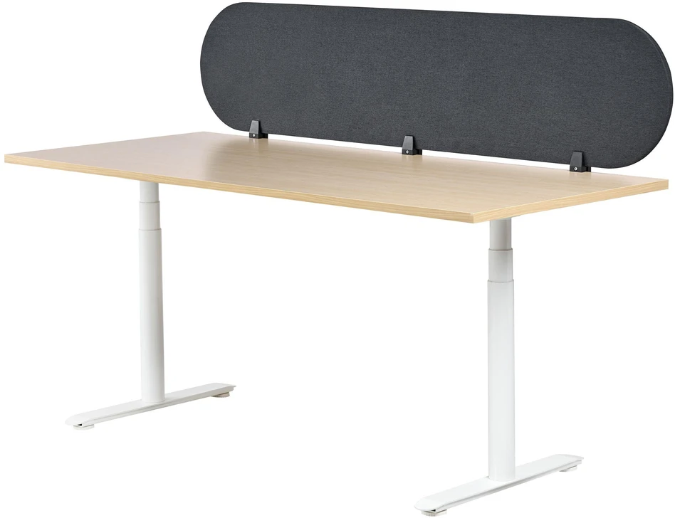 Beliani Rašomojo stalo pertvara SPARKY 180 x 40 cm tamsiai pilka