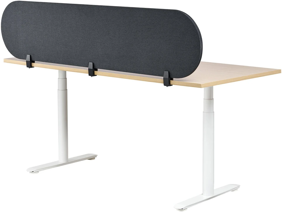 Beliani Rašomojo stalo pertvara SPARKY 180 x 40 cm tamsiai pilka