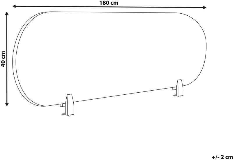 Beliani Rašomojo stalo pertvara SPARKY 180 x 40 cm tamsiai pilka
