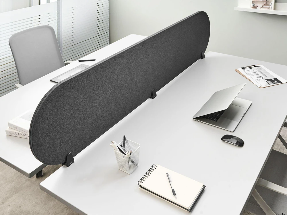 Beliani Rašomojo stalo pertvara SPARKY 180 x 40 cm tamsiai pilka