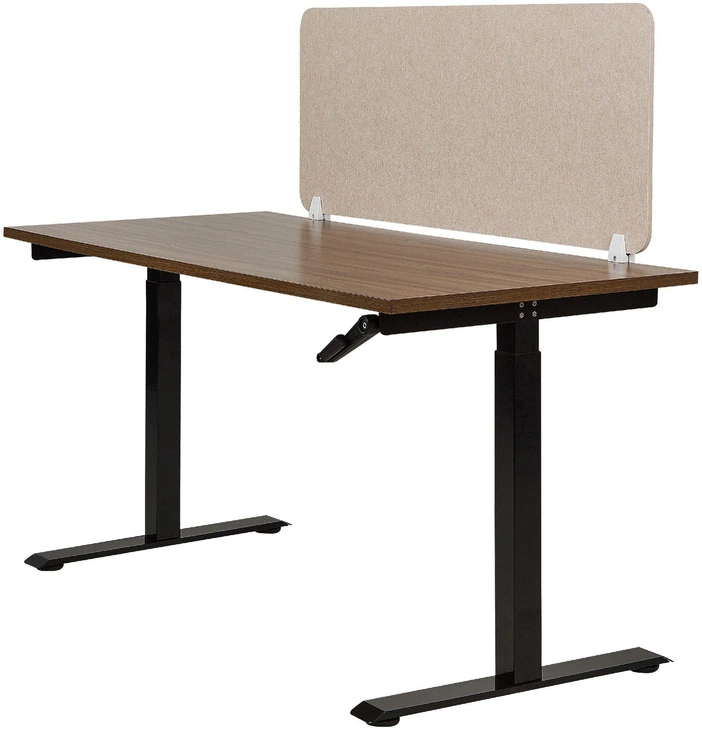 Beliani Rašomojo stalo pertvara SPLIT 120 x 50 cm, smėlio spalvos