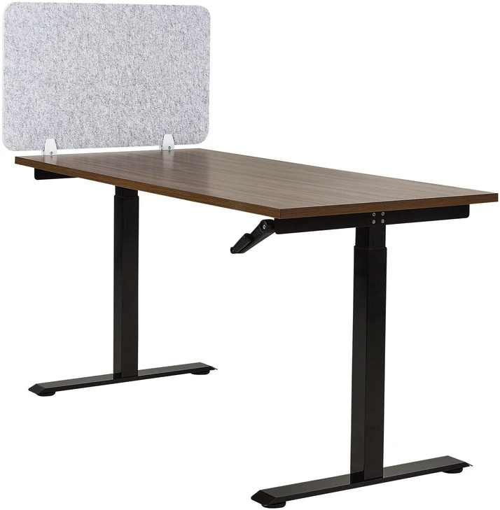 Beliani Rašomojo stalo pertvara SPLIT 80 x 50 cm Pilka