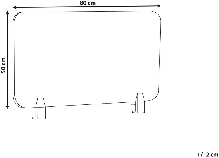 Beliani Rašomojo stalo pertvara SPLIT 80 x 50 cm, balta