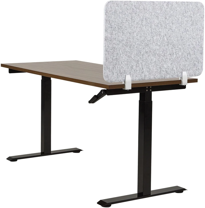 Beliani Rašomojo stalo pertvara SPLIT 80 x 50 cm Pilka