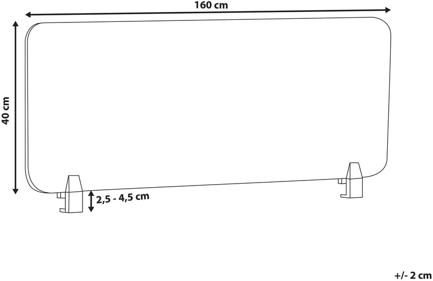 Beliani Rašomojo stalo pertvara WALLY 160 x 40 cm tamsiai pilka