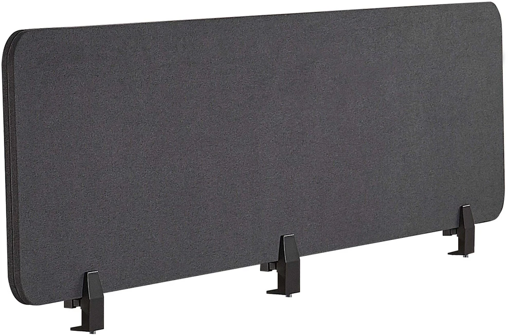 Beliani Rašomojo stalo pertvara WALLY 180 x 40 cm tamsiai pilka