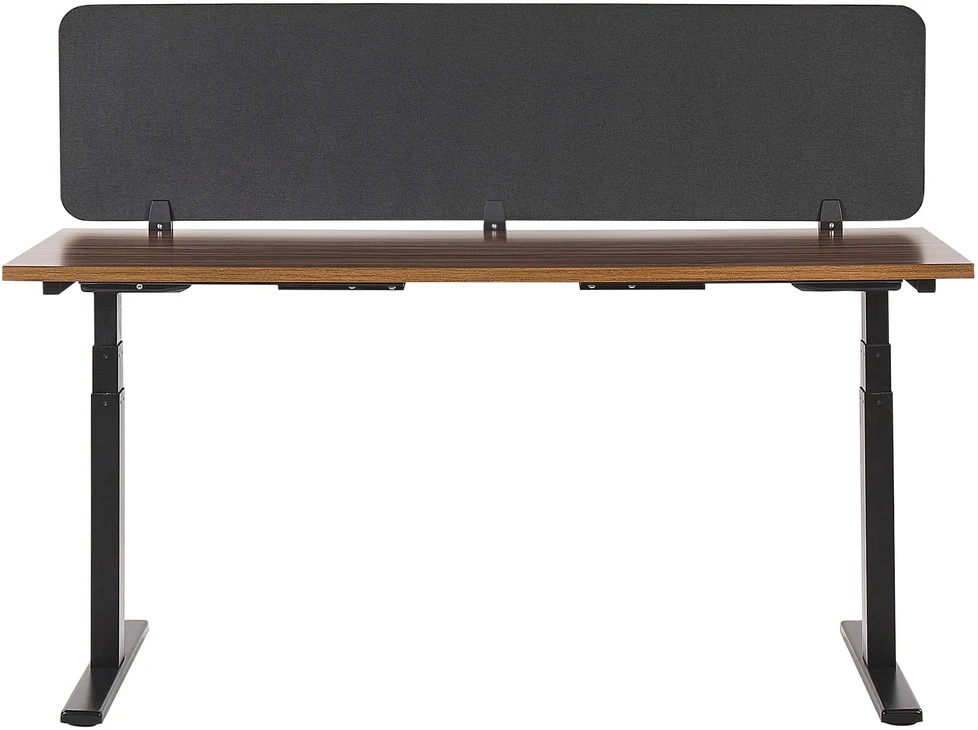 Beliani Rašomojo stalo pertvara WALLY 180 x 40 cm tamsiai pilka