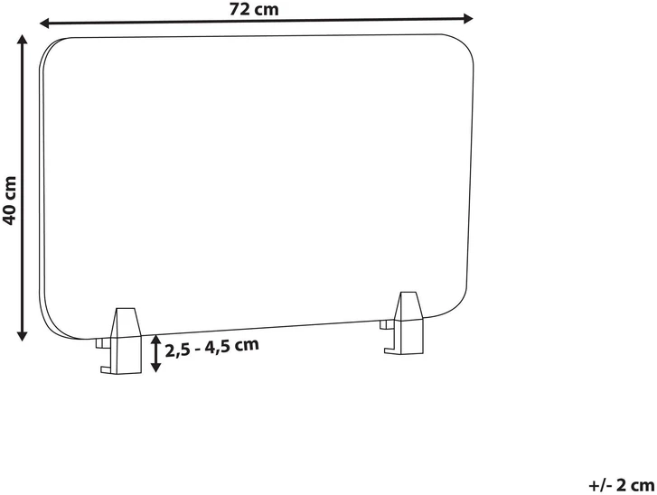 Beliani Rašomojo stalo pertvara WALLY 72 x 40 cm tamsiai pilka
