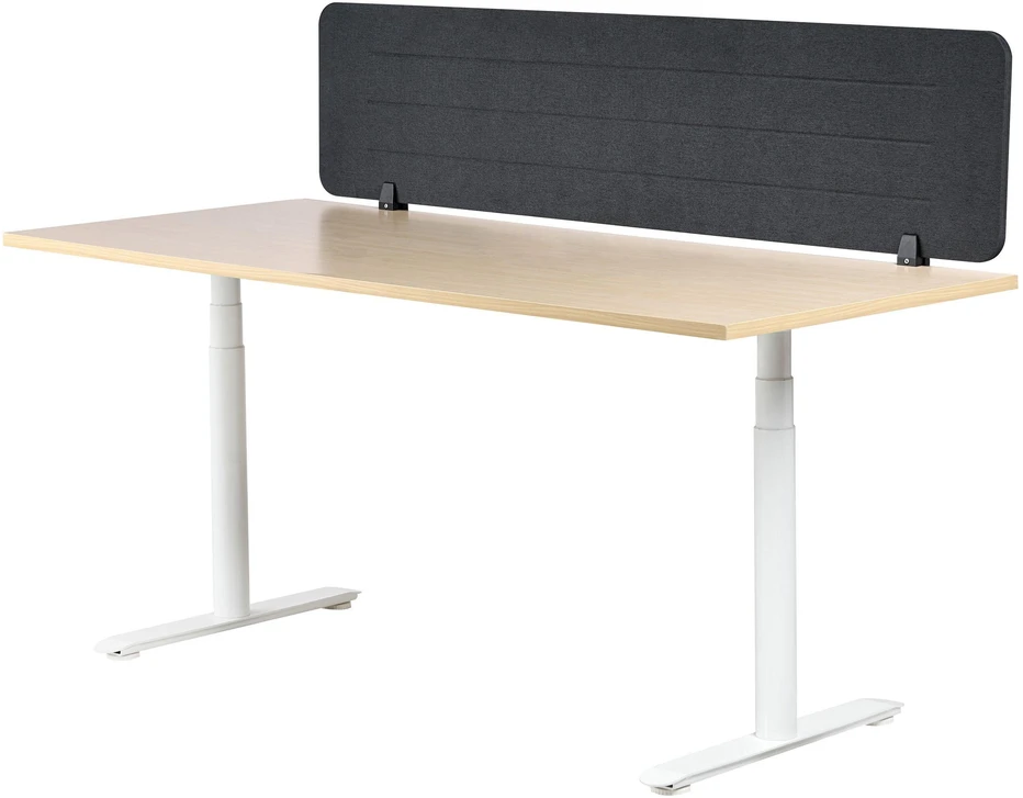 Beliani Rašomojo stalo pertvara ZIGGY 160 x 40 cm tamsiai pilka