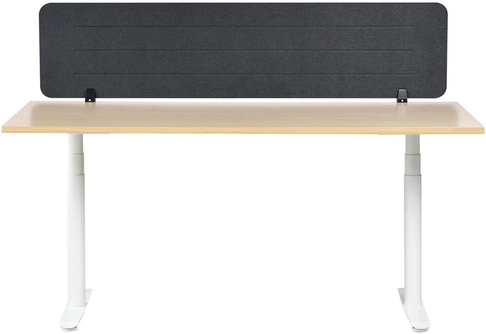Beliani Rašomojo stalo pertvara ZIGGY 160 x 40 cm tamsiai pilka