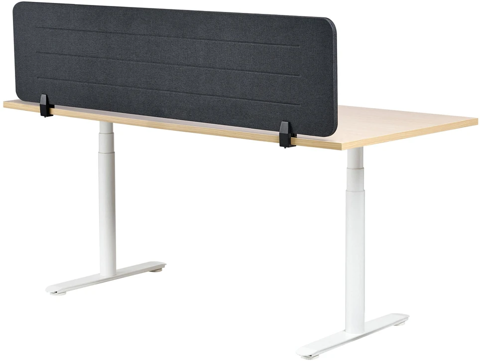Beliani Rašomojo stalo pertvara ZIGGY 160 x 40 cm tamsiai pilka