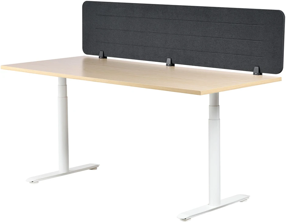 Beliani Rašomojo stalo pertvara ZIGGY 180 x 40 cm Tamsiai pilka