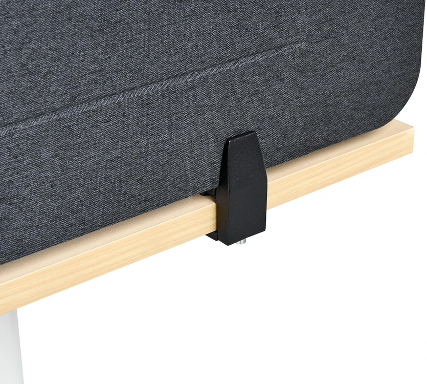Beliani Rašomojo stalo pertvara ZIGGY 180 x 40 cm Tamsiai pilka