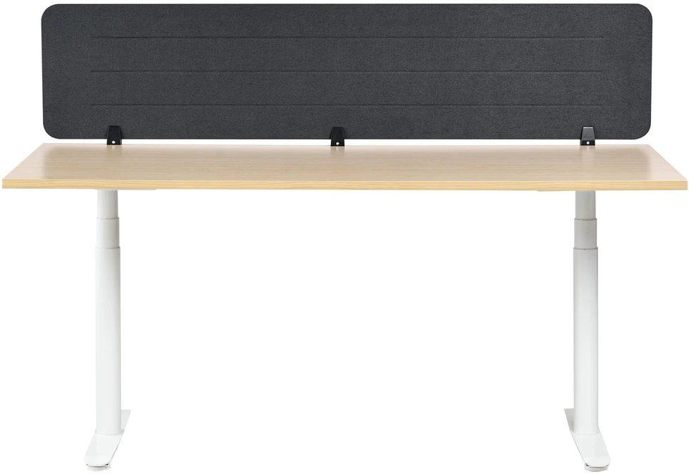 Beliani Rašomojo stalo pertvara ZIGGY 180 x 40 cm Tamsiai pilka