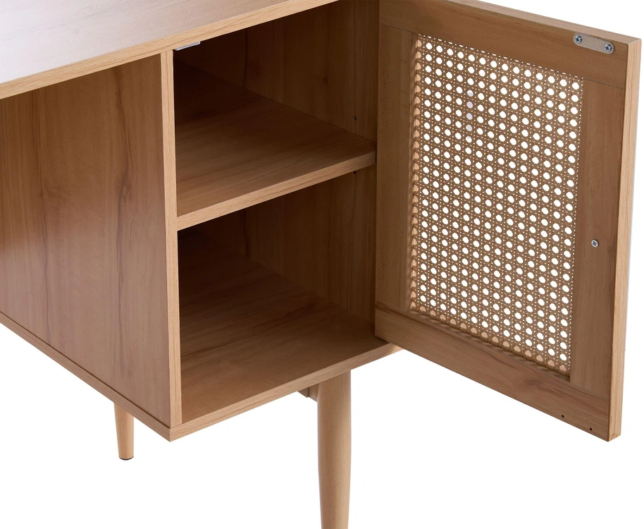 Beliani RATANA rašomasis stalas, 130 × 50 cm, šviesiai rudas