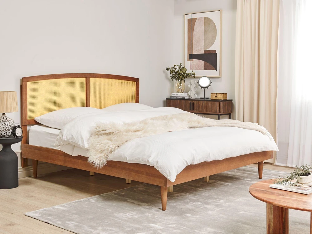 Beliani Rattano lova VARZY 180 x 200 cm ruda
