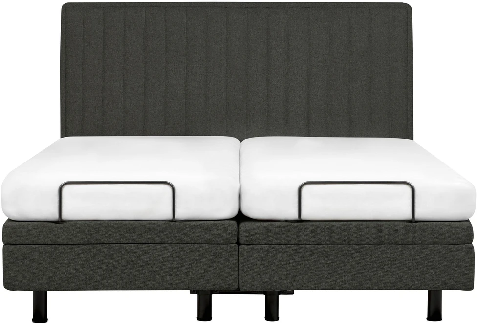 Beliani Reguliuojama lova CASTELLAN 180 x 200 cm tamsiai pilka